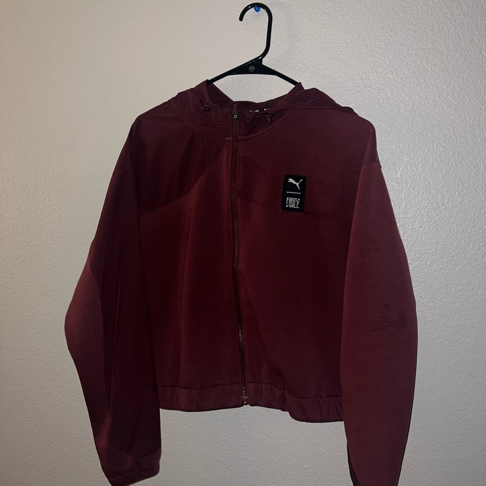 Puma Maroon Zip-Up Hoodie